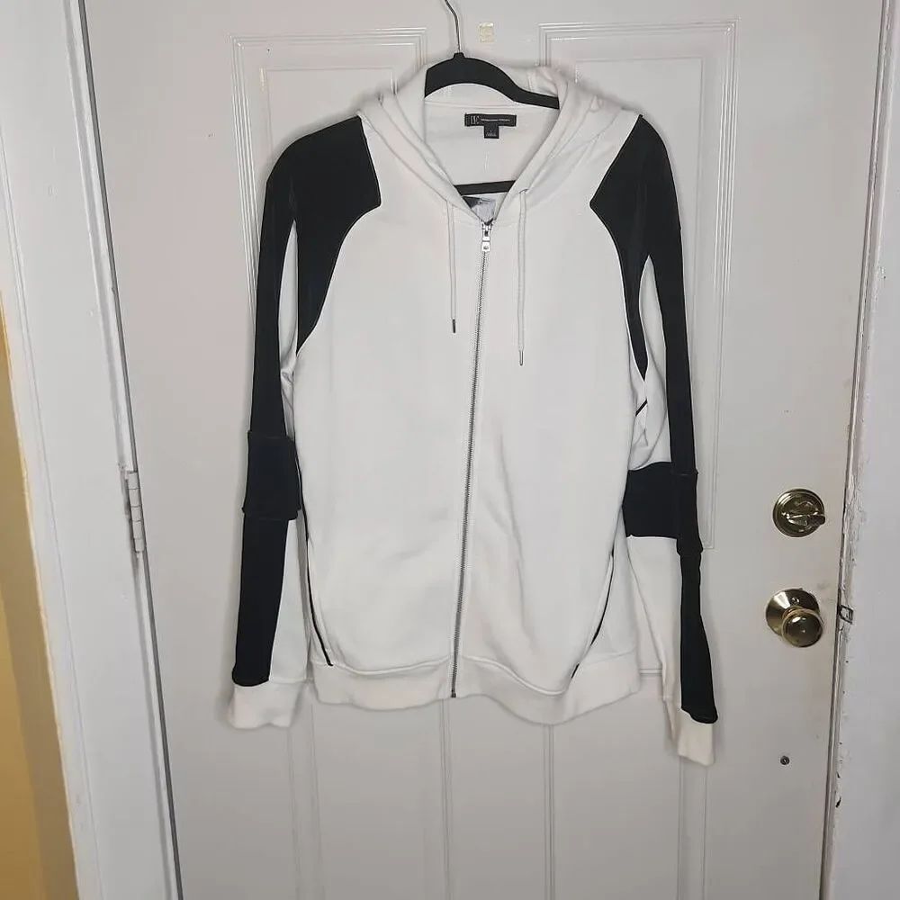 INC International Concepts black and white hoodie men's size L